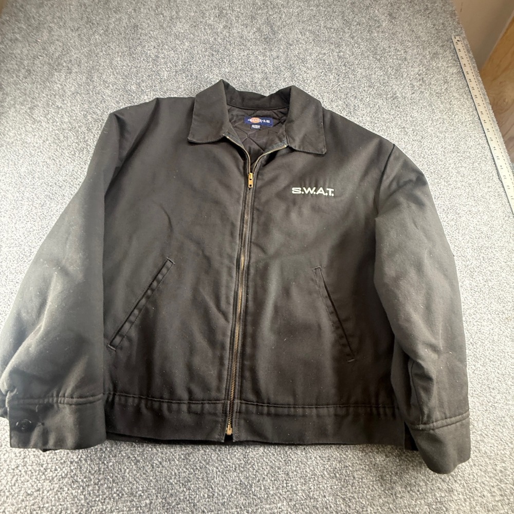 Dickies Mens XL Black SWAT Embroidered Quilted Lined Jacket Universal Studios